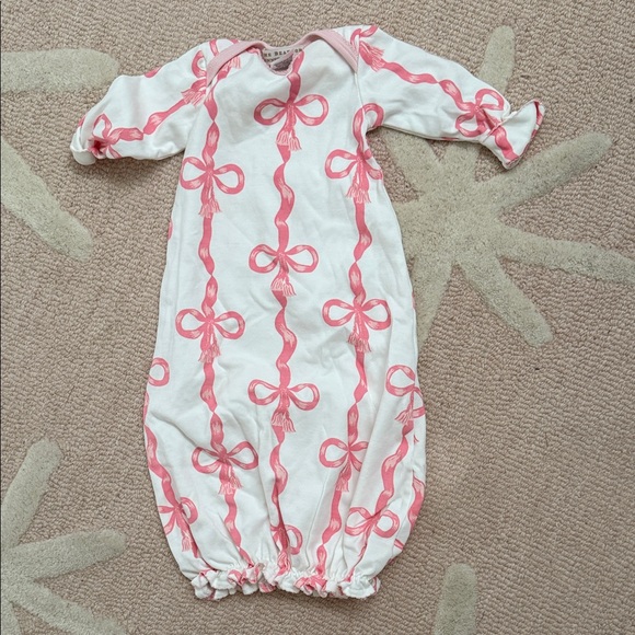 The Beaufort Bonnet Company Other - USED ONCE - The Beaufort Bonnet Company Pink Bow Baby Gown